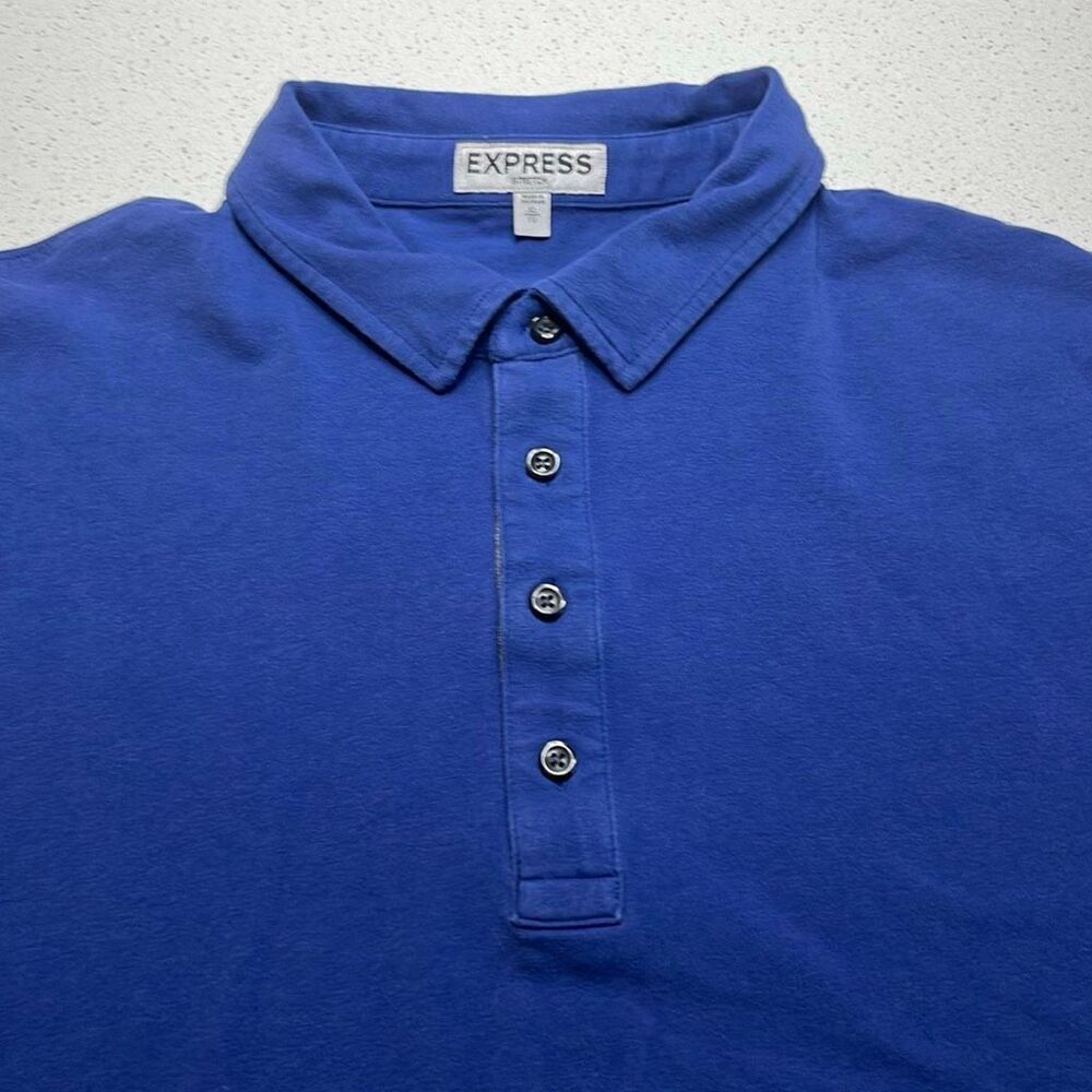 Express Blue Soft/Stretch Polo Shirt Mens XLarge